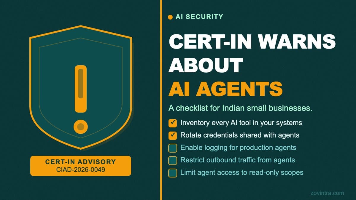 CERT-In Warns About AI Agents: A Checklist for Indian Small Businesses