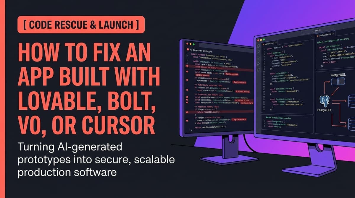 How to Fix an App Built With Lovable, Bolt, v0, or Cursor