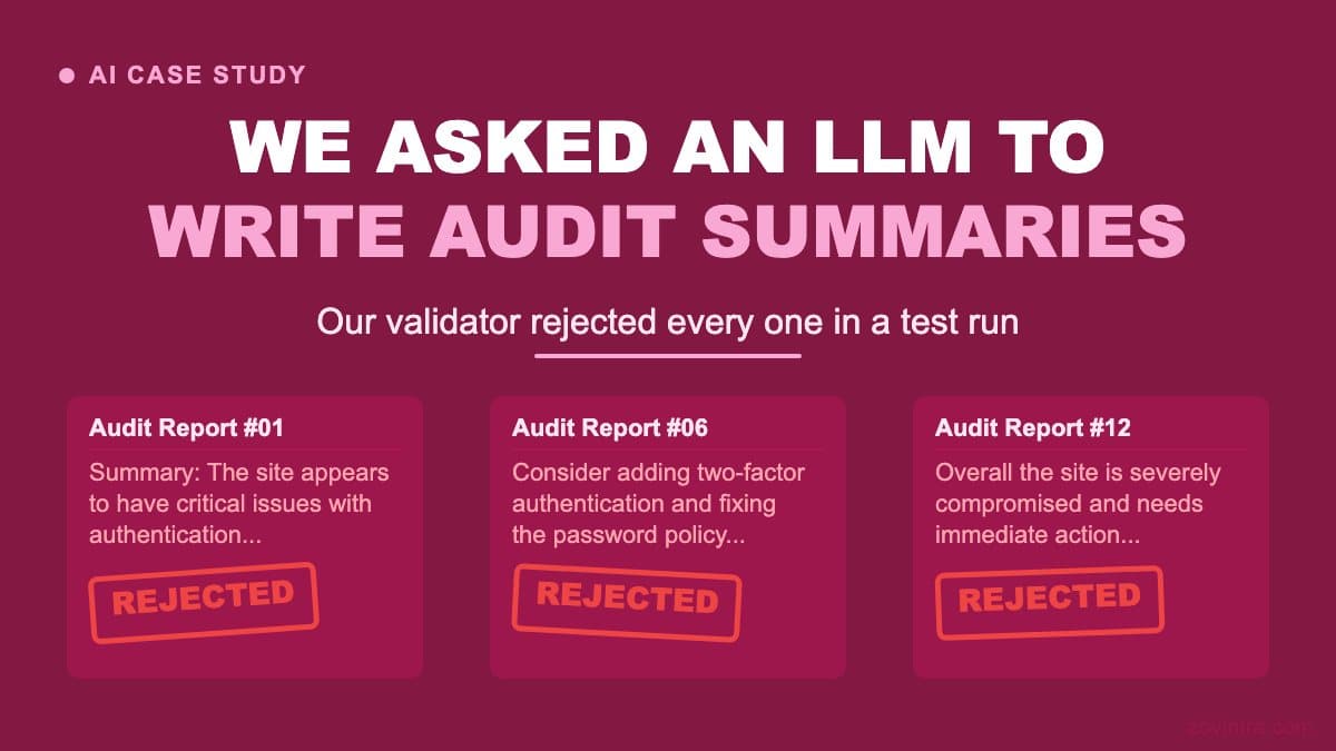 We Tested LLM Audit Summaries. 0 of 12 Passed Validation in One Stored Run