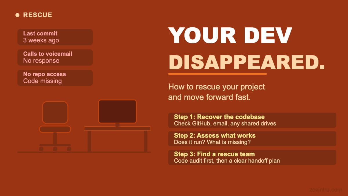 Your Developer Disappeared: How to Rescue Your Project