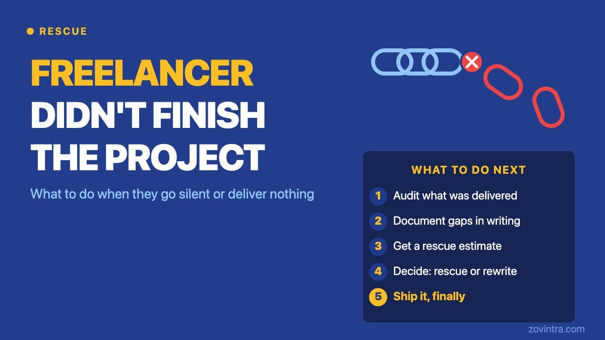 Your Freelancer Didn't Finish the Project - What to Do Next