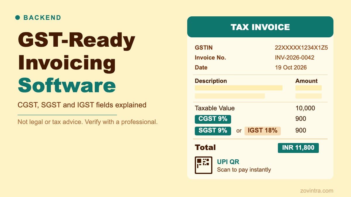 What GST-Ready Invoicing Software Must Capture: CGST, SGST and IGST Fields
