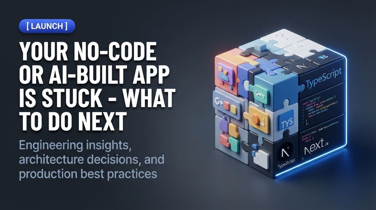 Your No-Code or AI-Built App Is Stuck - What to Do Next