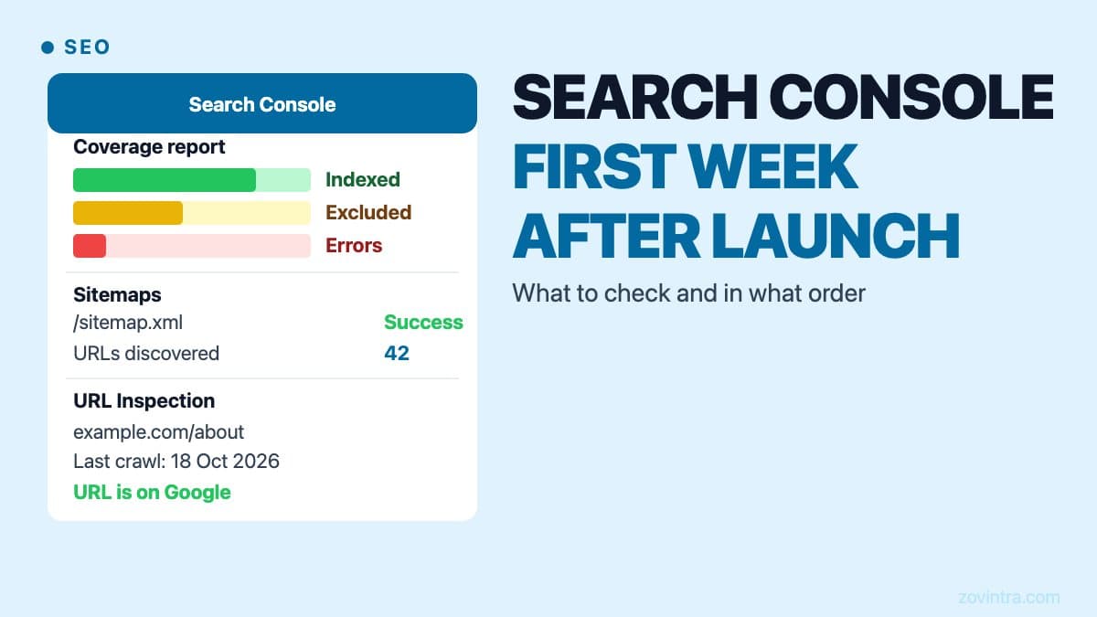 Search Console in the First Week After Launch: What to Check