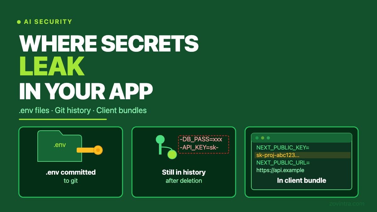 Where Secrets Leak in Vibe-Coded Apps: .env Files, Git History and Client Bundles