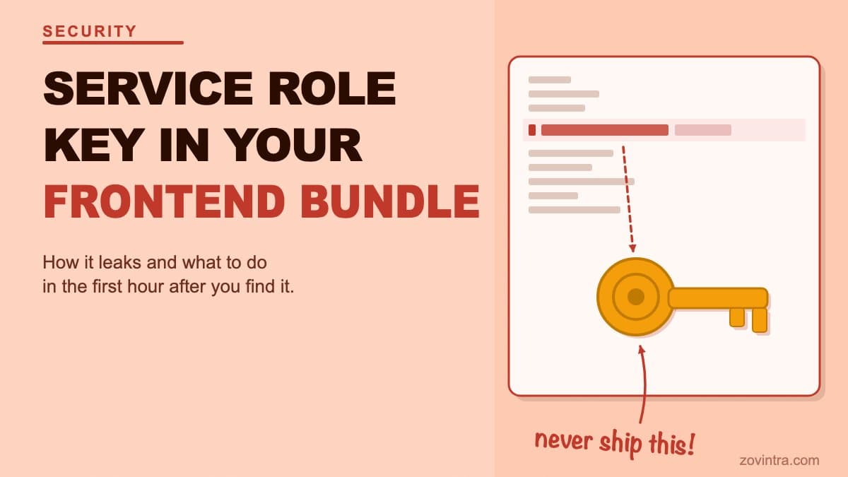 Service Role Key in Your Frontend Bundle: How It Leaks and the First Hour After