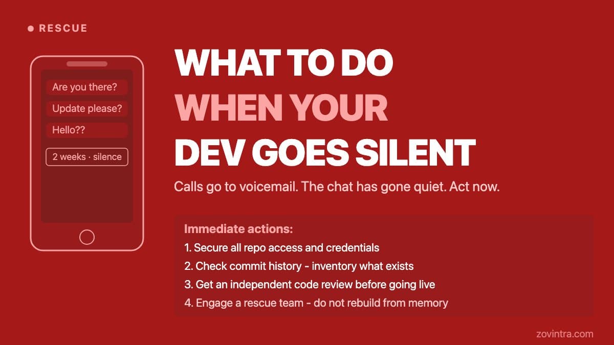 What to Do When Your Developer Goes Silent