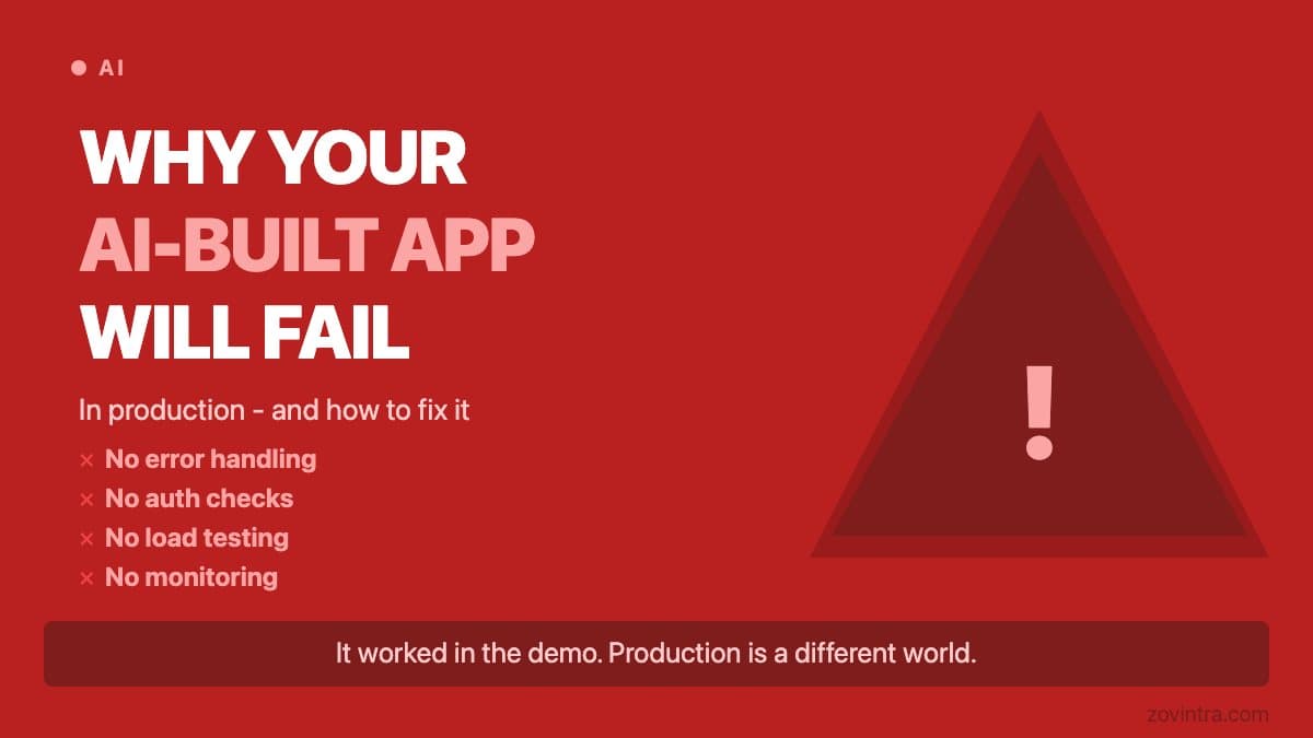 Why Your AI-Built App Will Fail in Production (And How to Fix It)